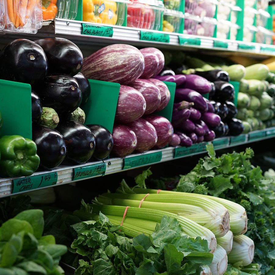 vegetables at a grocery store