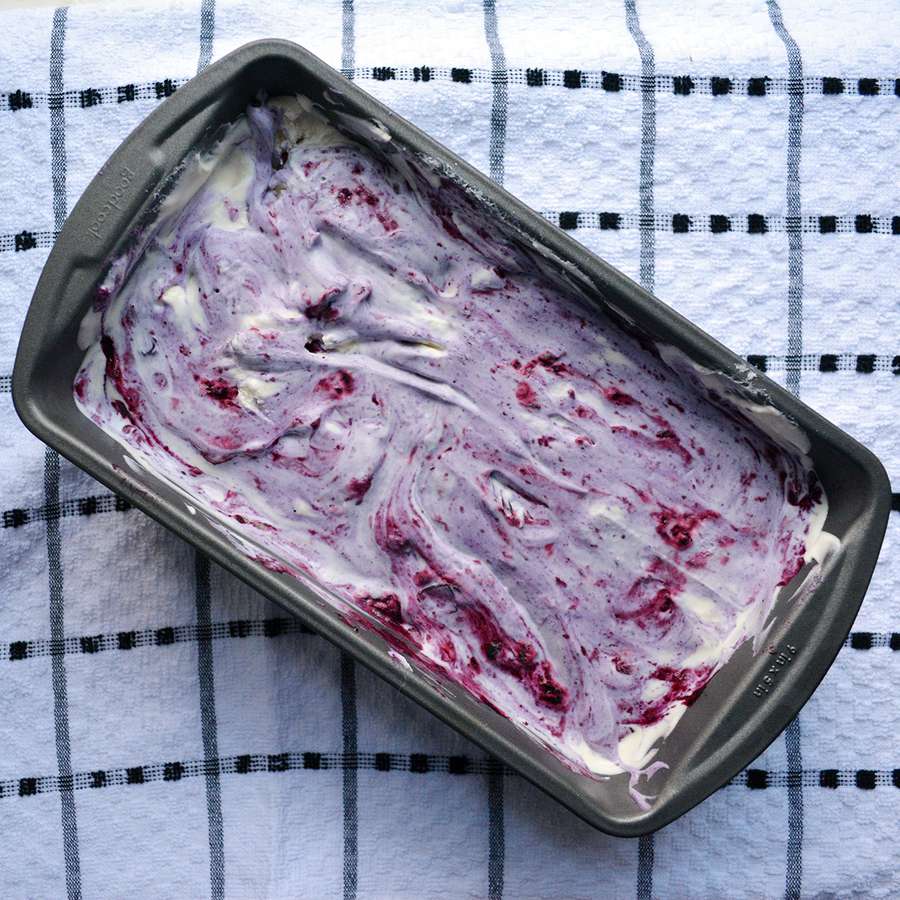 Blueberries & Cream No-Churn Ice Cream