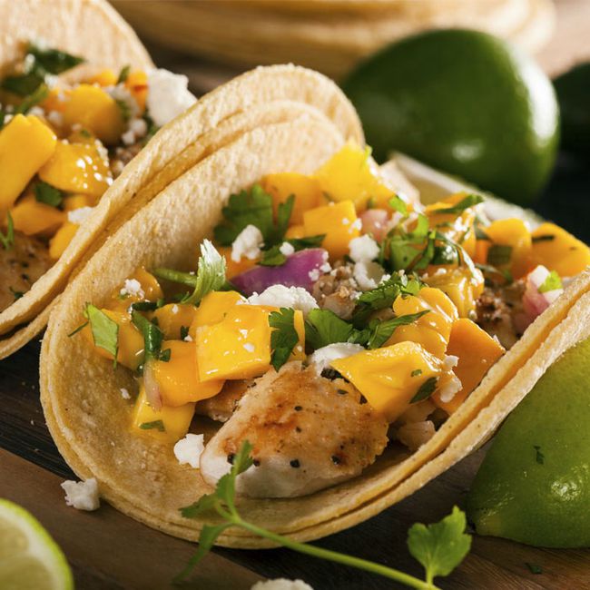 Chicken Burritos with Mango Salsa