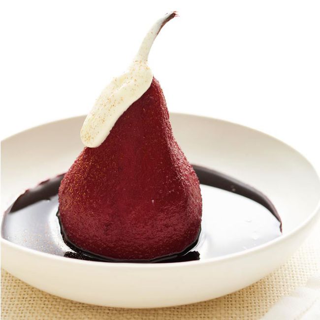 Red Wine Poached Pears