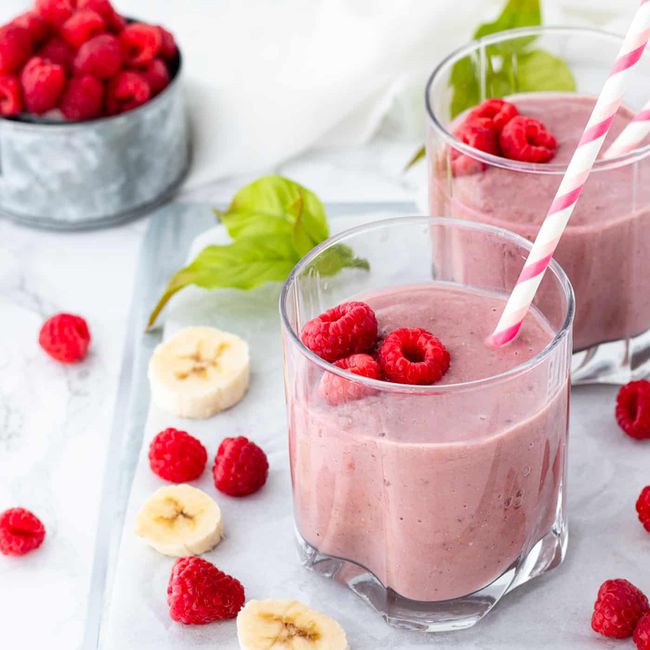 Raspberry Banana Protein Smoothie