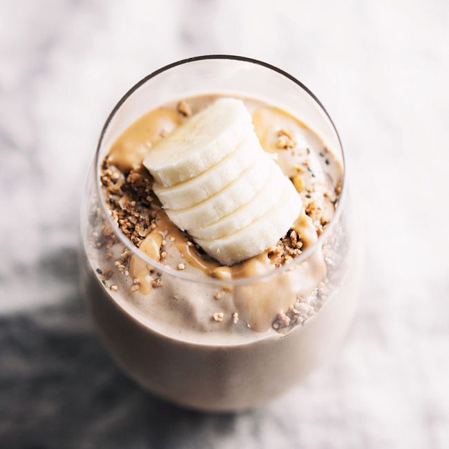 Chocolate peanut butter banana protein shake